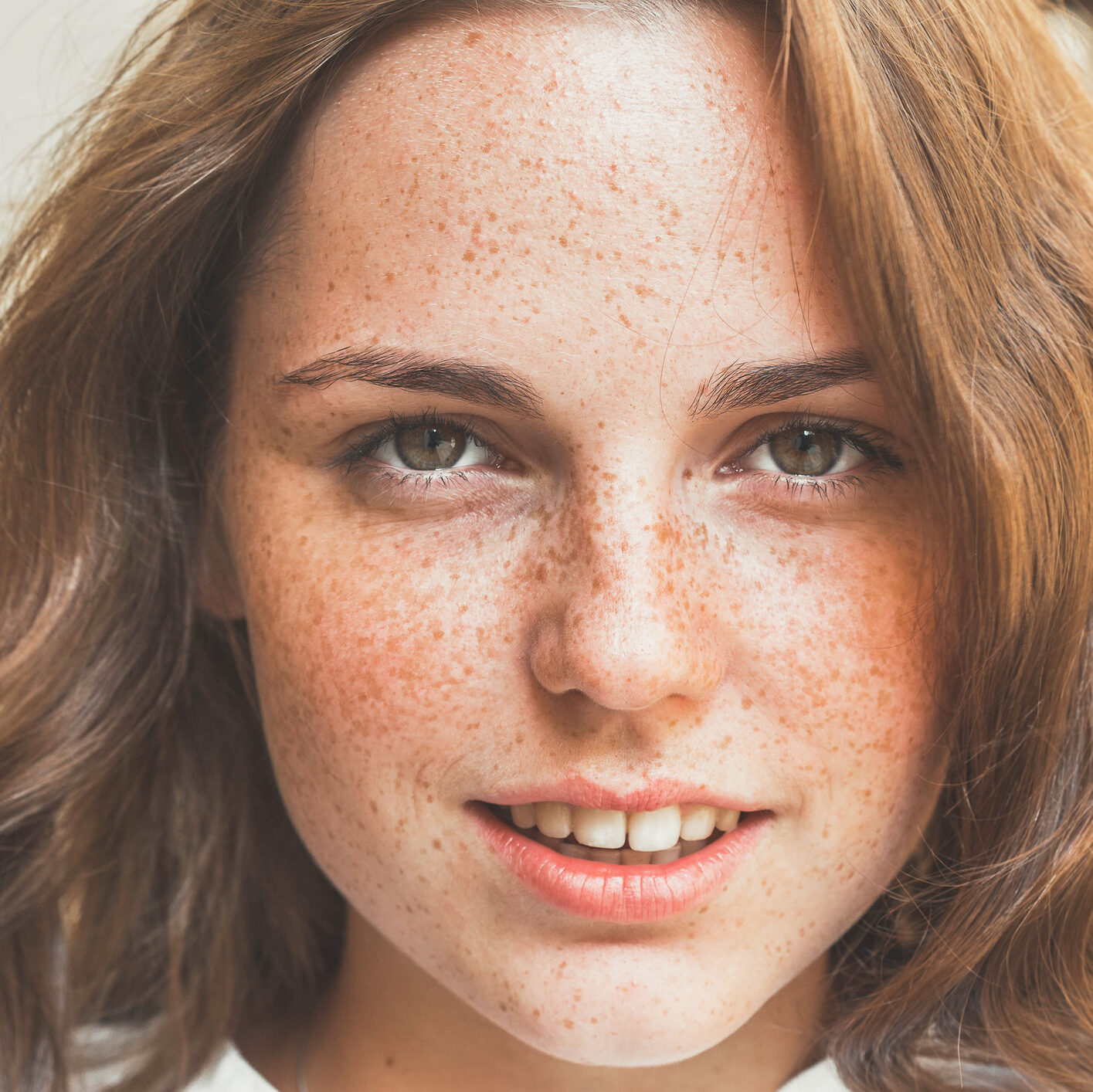 Woman with freckles